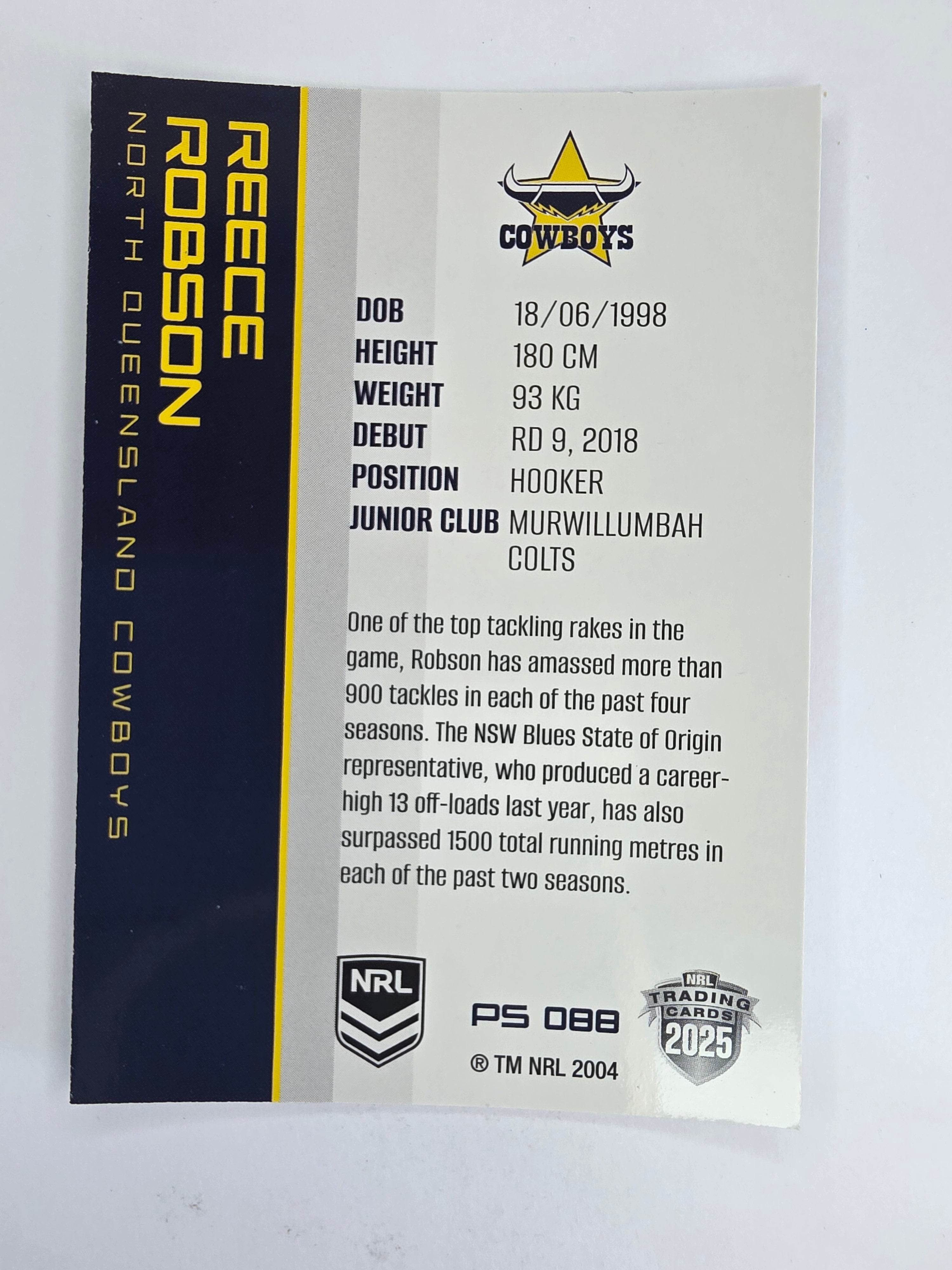 NRL 2025 Traders Silver Parallel #088 Reece Robson North Queensland Cowboys