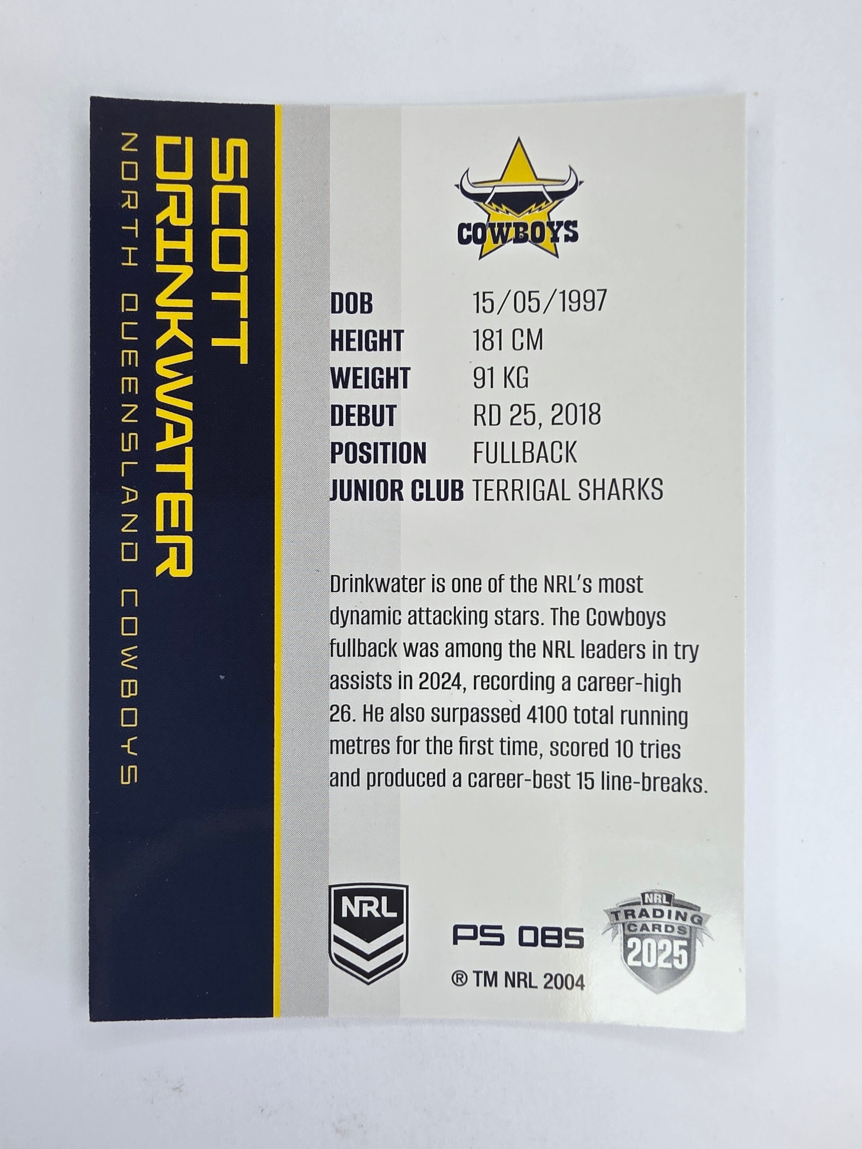 NRL 2025 Traders Silver Parallel #085 Scott Drinkwater North Queensland Cowboys