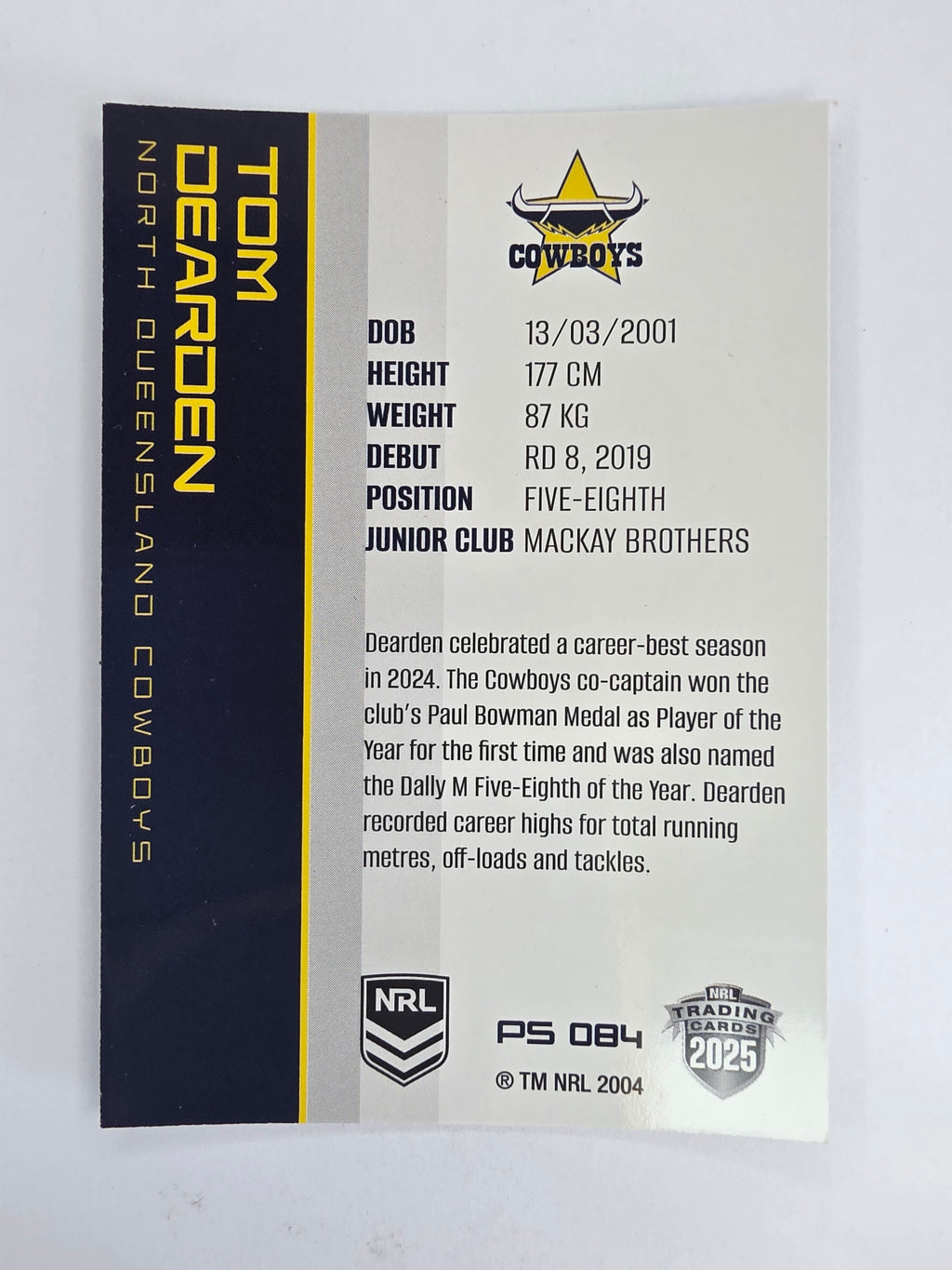 NRL 2025 Traders Silver Parallel #084 Tom Dearden North Queensland Cowboys
