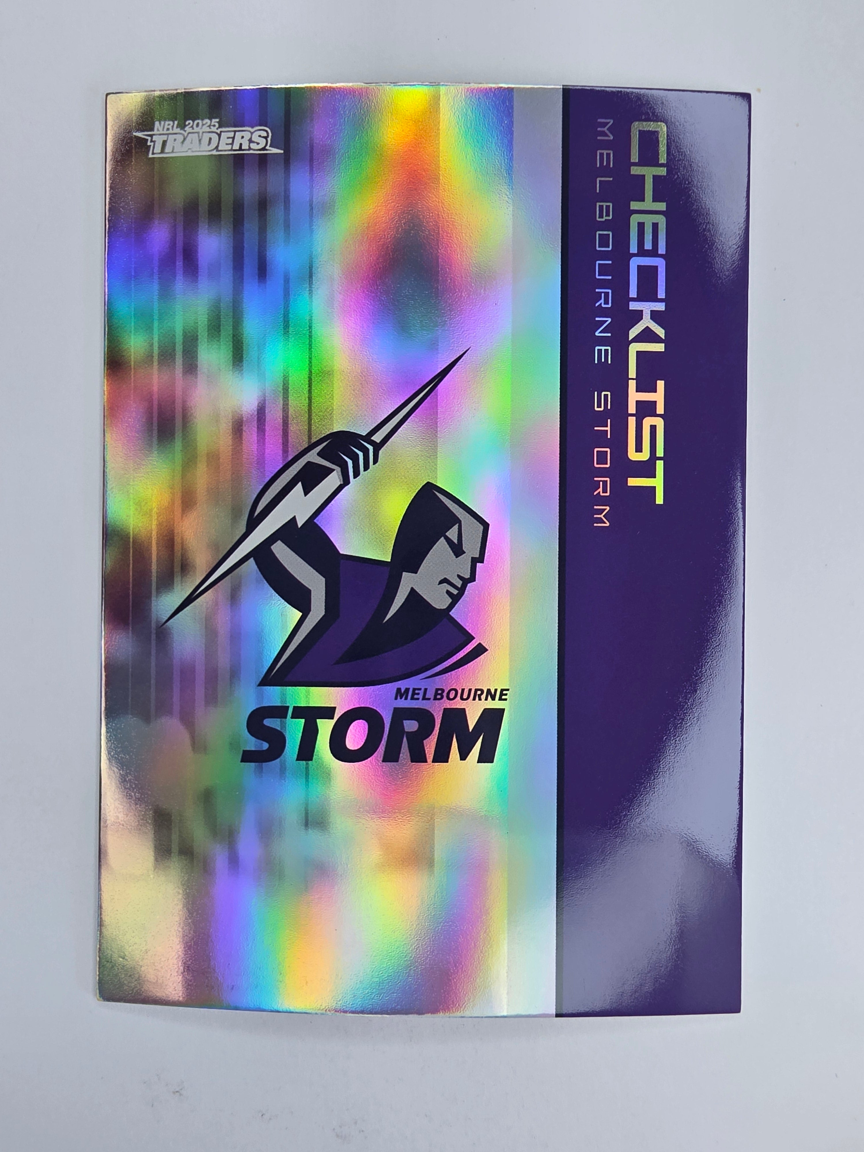 NRL 2025 Traders Silver Parallel #064 Storm Checklist Melbourne Storm