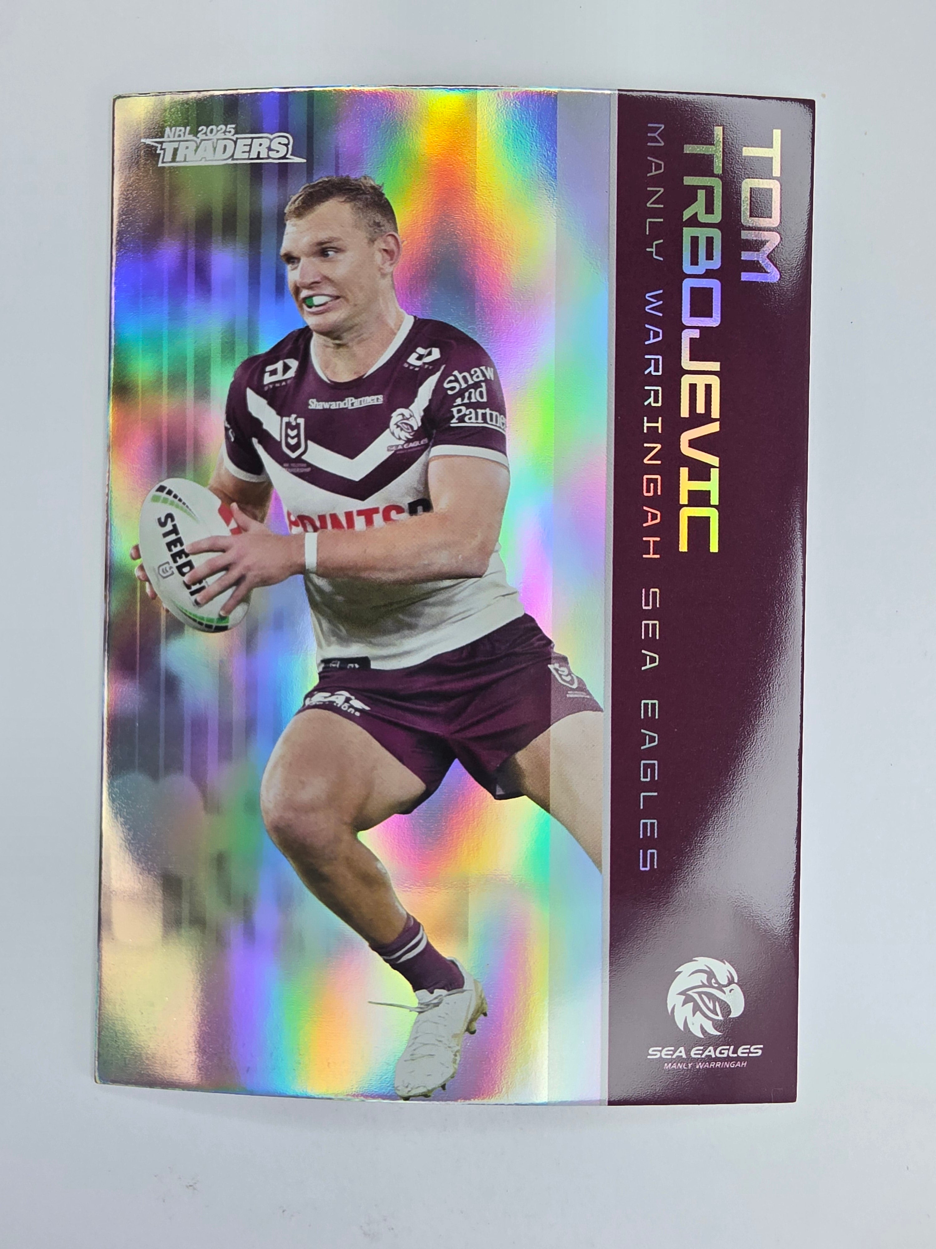 NRL 2025 Traders Silver Parallel #063 Tom Trbojevic Manly Warringah Sea Eagles