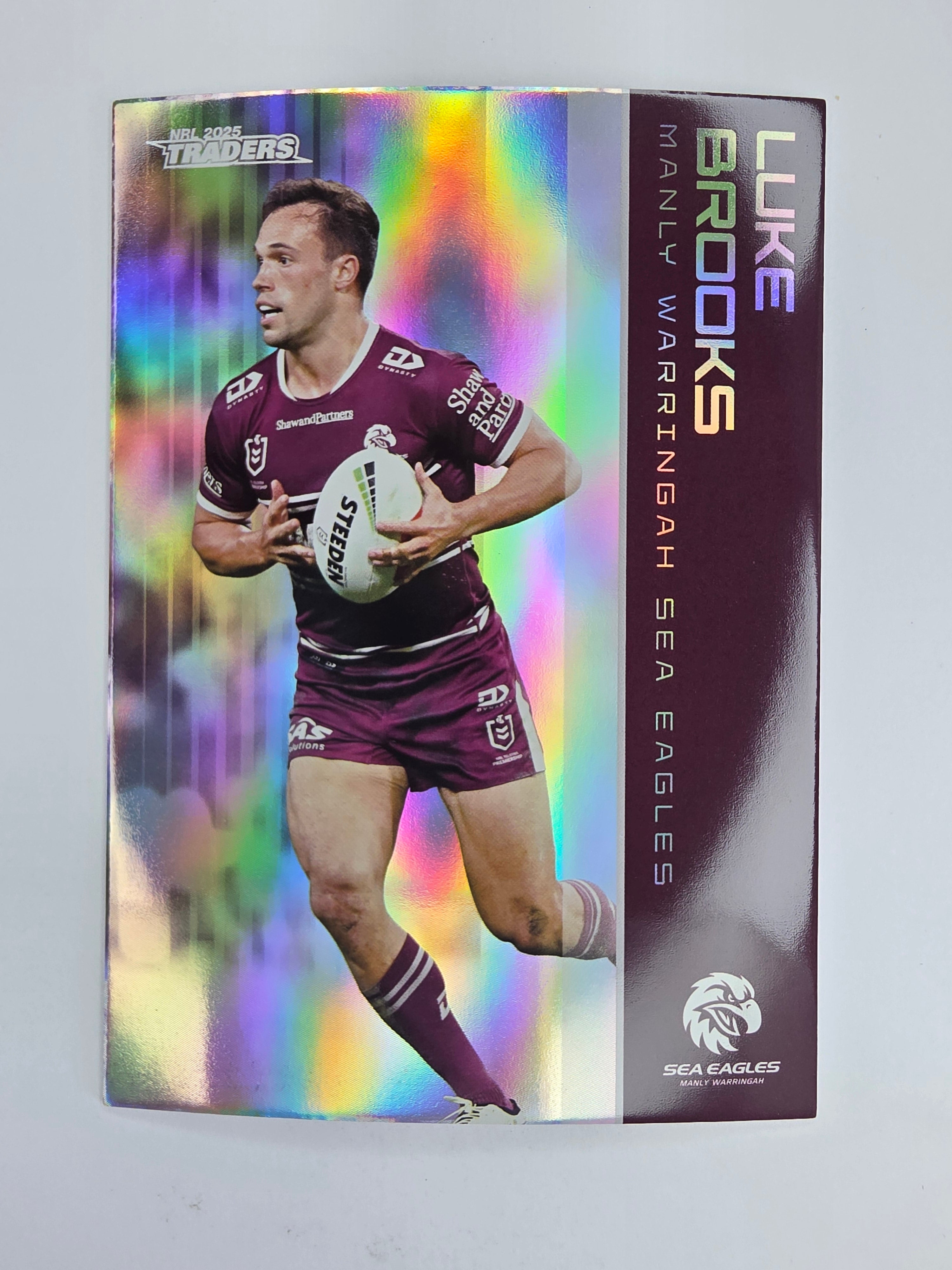 NRL 2025 Traders Silver Parallel #056 Luke Brooks Manly Warringah Sea Eagles