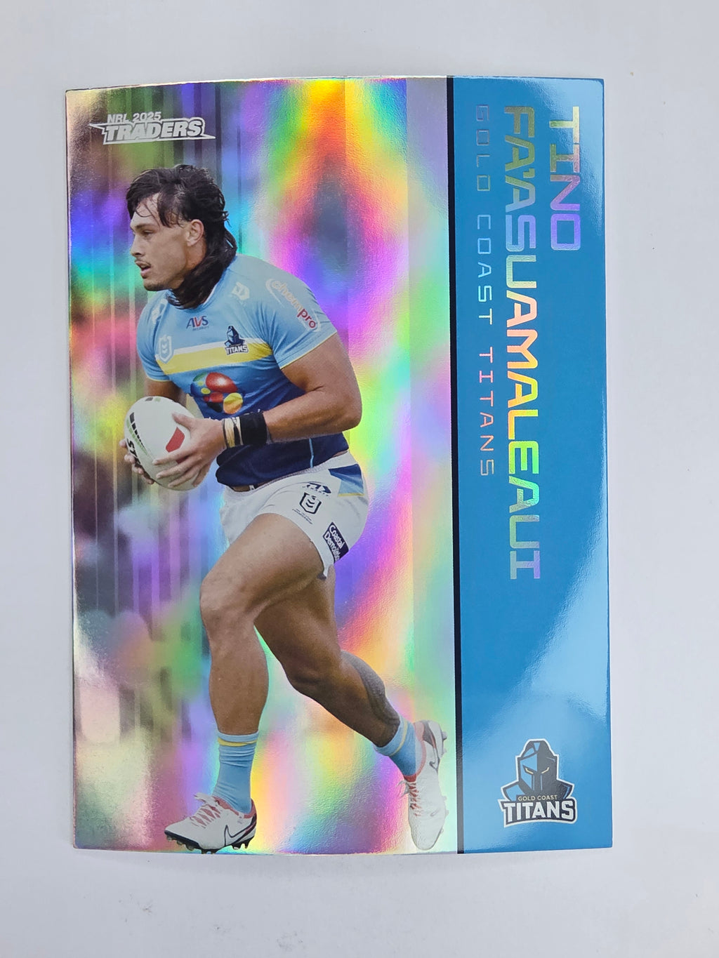 NRL 2025 Traders Silver Parallel #049 Tino Fa’asuamaleaui Gold Coast Titans