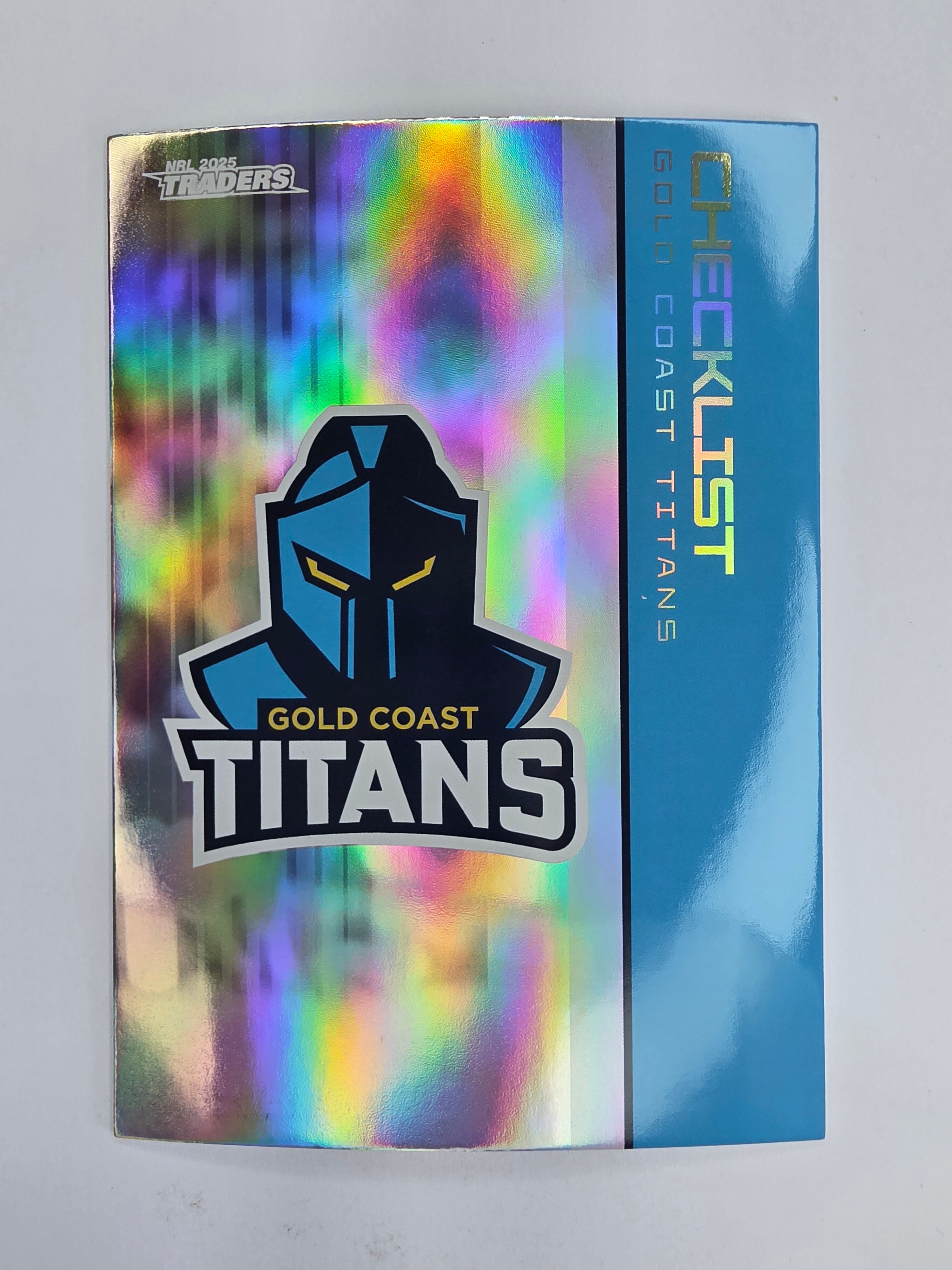 NRL 2025 Traders Silver Parallel #046 Titans Checklist Gold Coast Titans