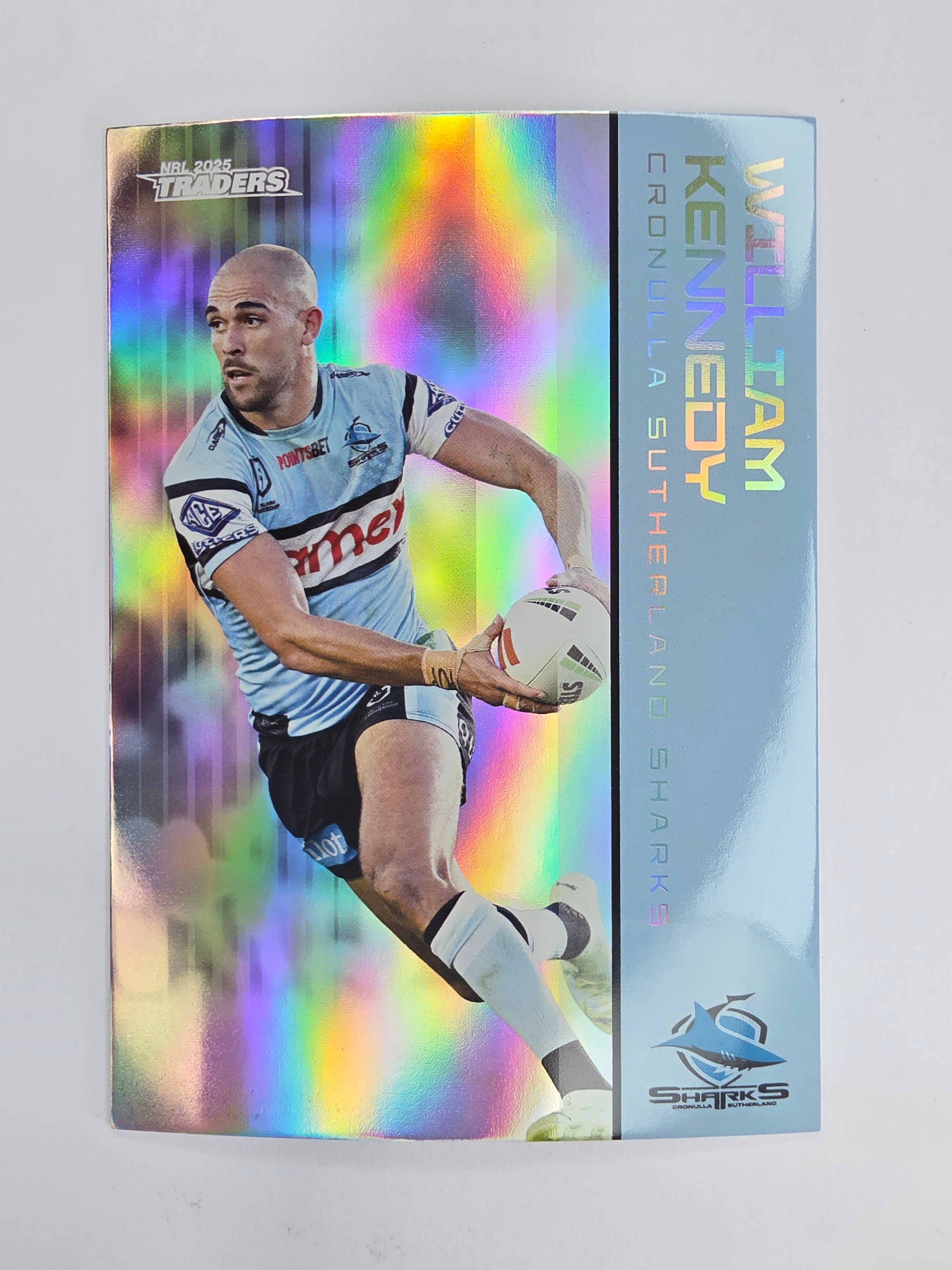 NRL 2025 Traders Silver Parallel #032 William Kennedy Cronulla Sutherland Sharks