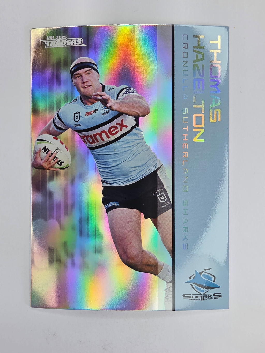 NRL 2025 Traders Silver Parallel #030 Thomas Hazelton Cronulla Sutherland Sharks