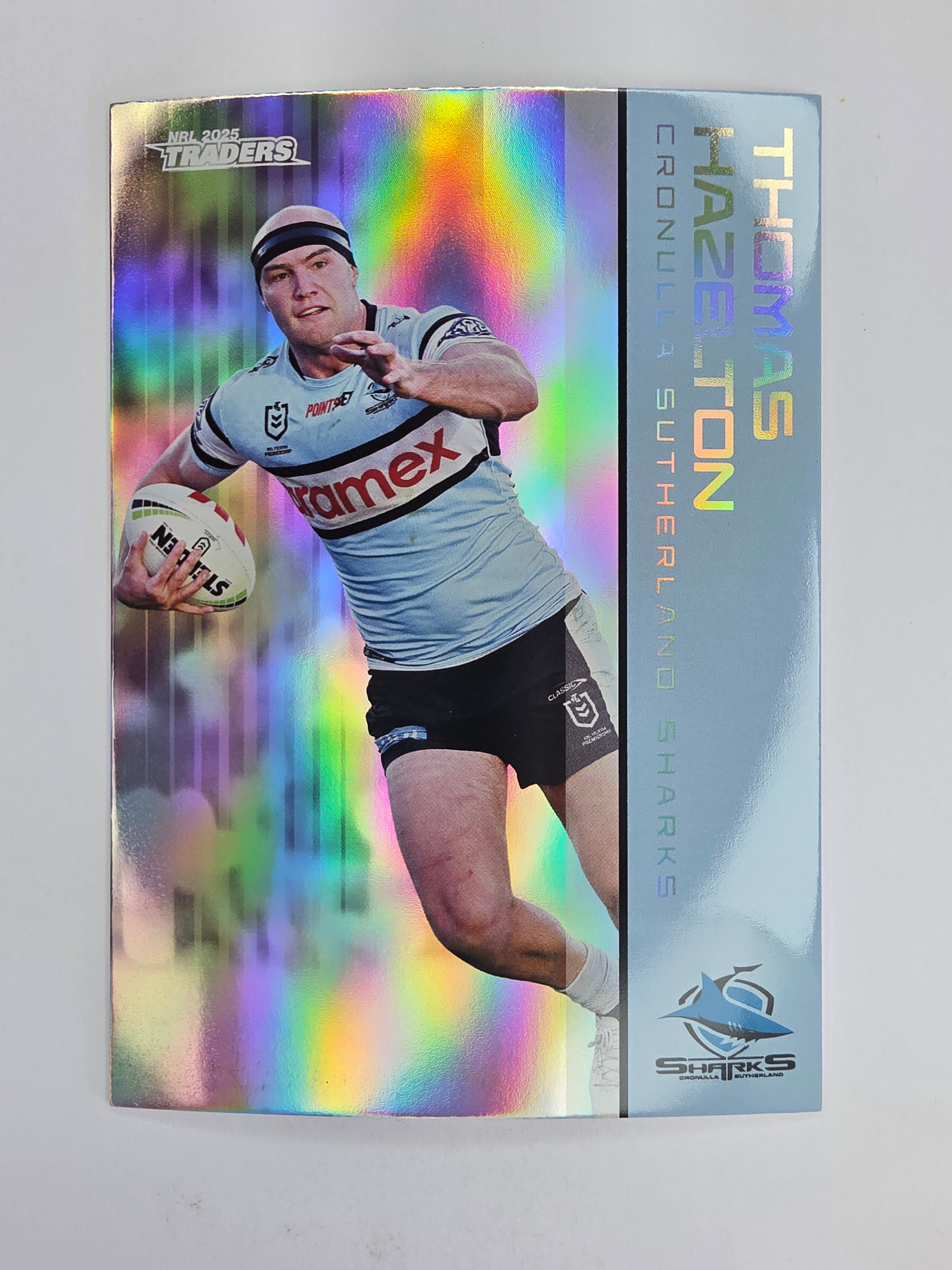 NRL 2025 Traders Silver Parallel #030 Thomas Hazelton Cronulla Sutherland Sharks