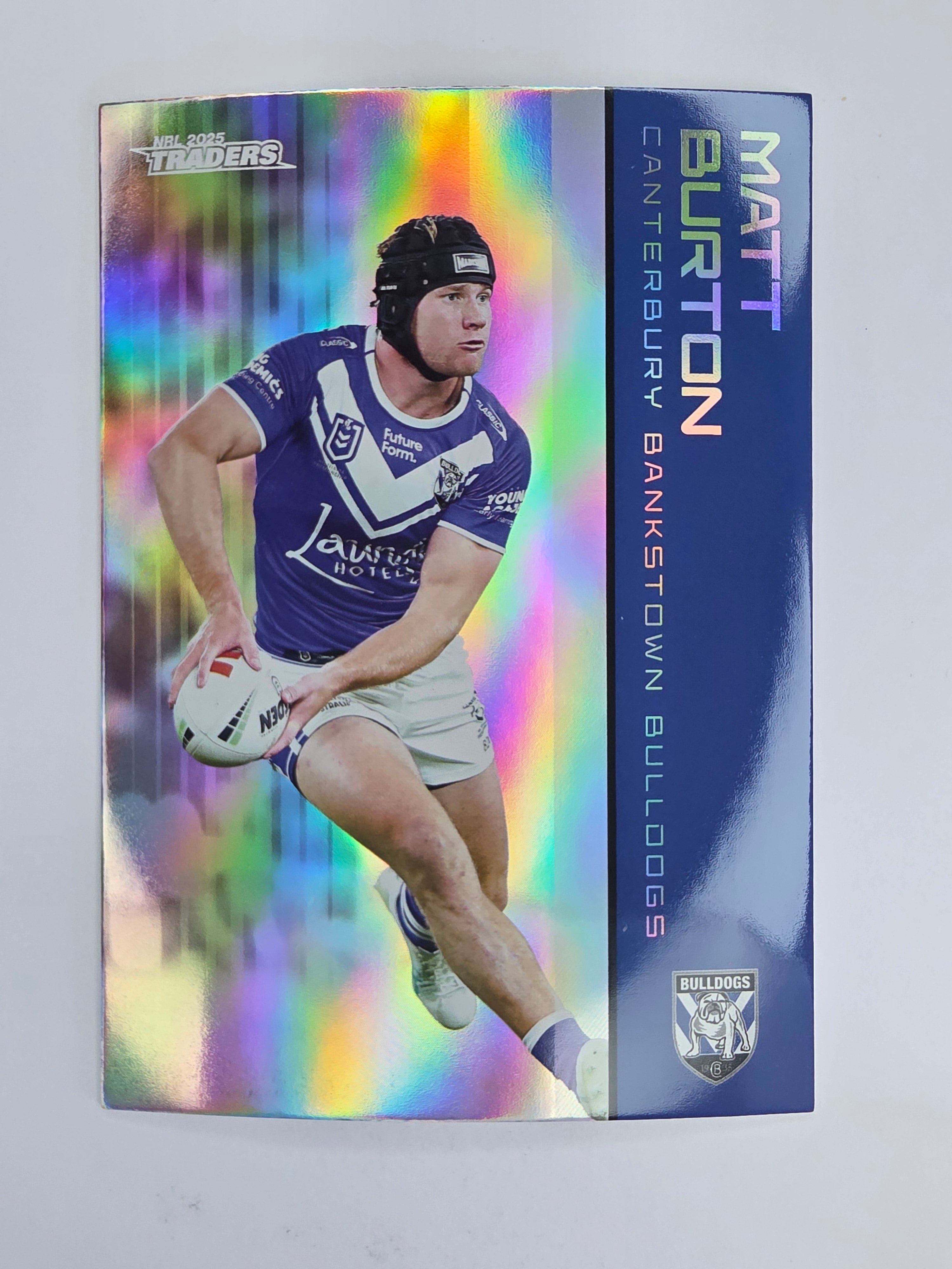 NRL 2025 Traders Silver Parallel #020 Matt Burton Canterbury Bankstown Bulldogs