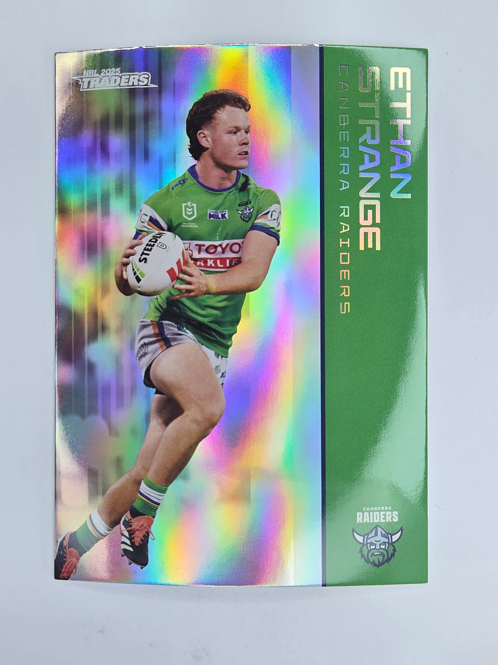 NRL 2025 Traders Silver Parallel #014 Ethan Strange Canberra Raiders
