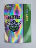 NRL 2025 Traders Silver Parallel #010 Raiders Checklist Canberra Raiders