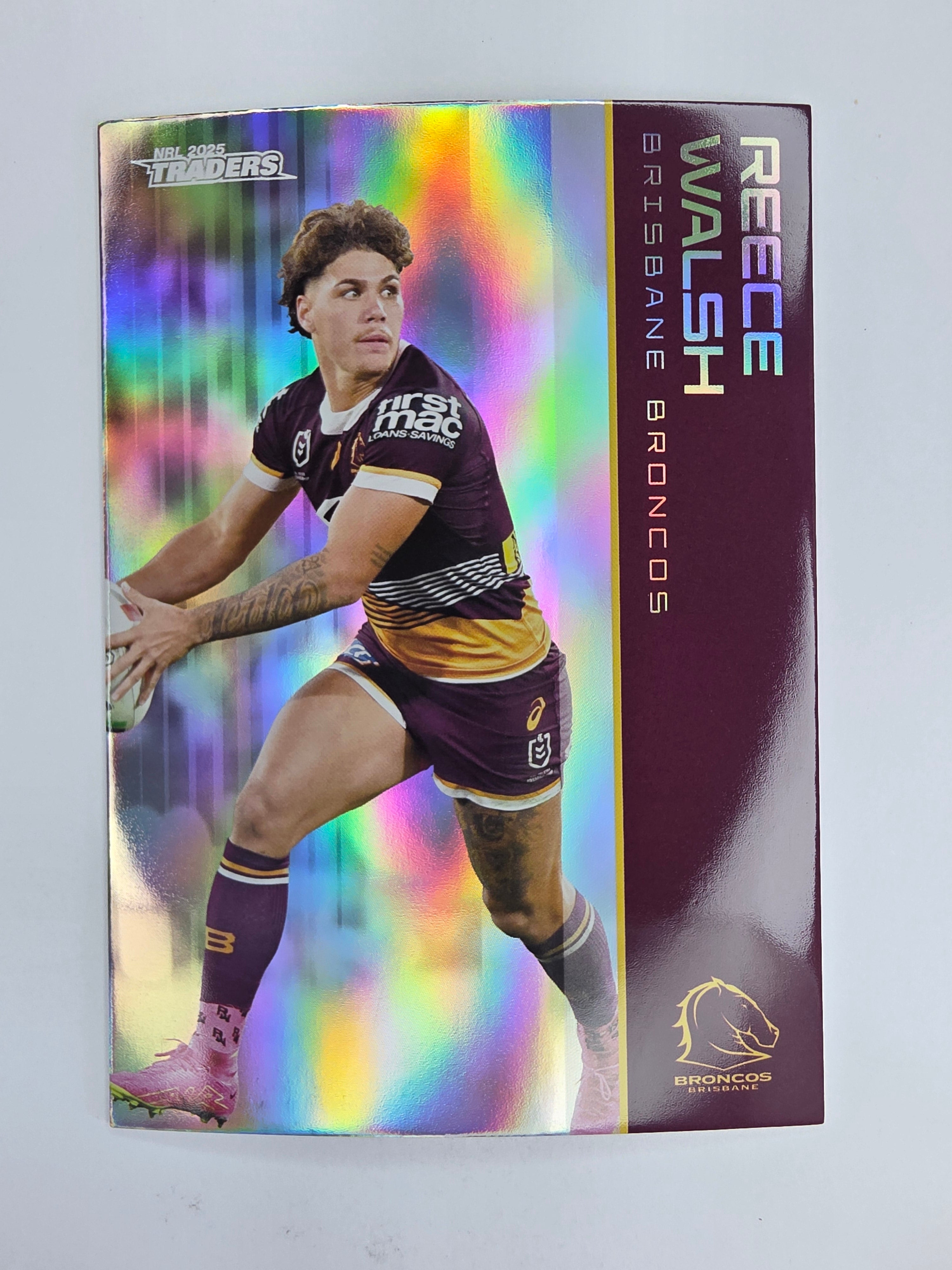 NRL 2025 Traders Silver Parallel #009 Reece Walsh Brisbane Broncos