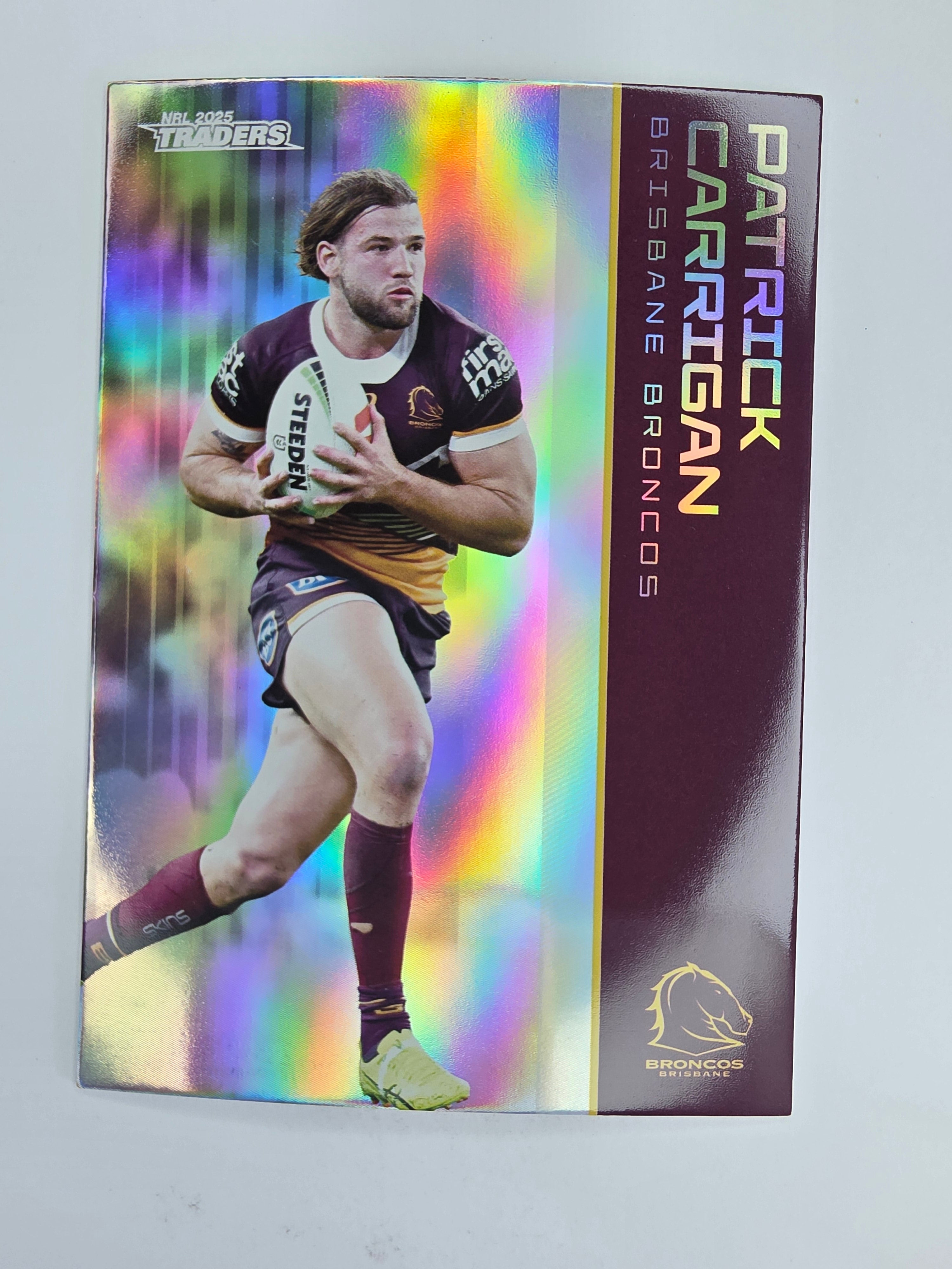 NRL 2025 Traders Silver Parallel #002 Patrick Carrigan Brisbane Broncos