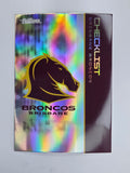 NRL 2025 Traders Silver Parallel #001 Broncos Checklist Brisbane Broncos