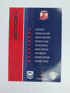 NRL 2025 Traders Base Card #127 Roosters Checklist Sydney Roosters