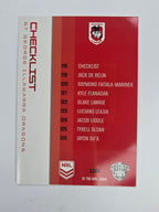 NRL 2025 Traders Base Card #118 Dragons Checklist St George Illawarra Dragons