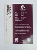 NRL 2025 Traders Base Card #059 Tolutau Koula Manly Warringah Sea Eagles