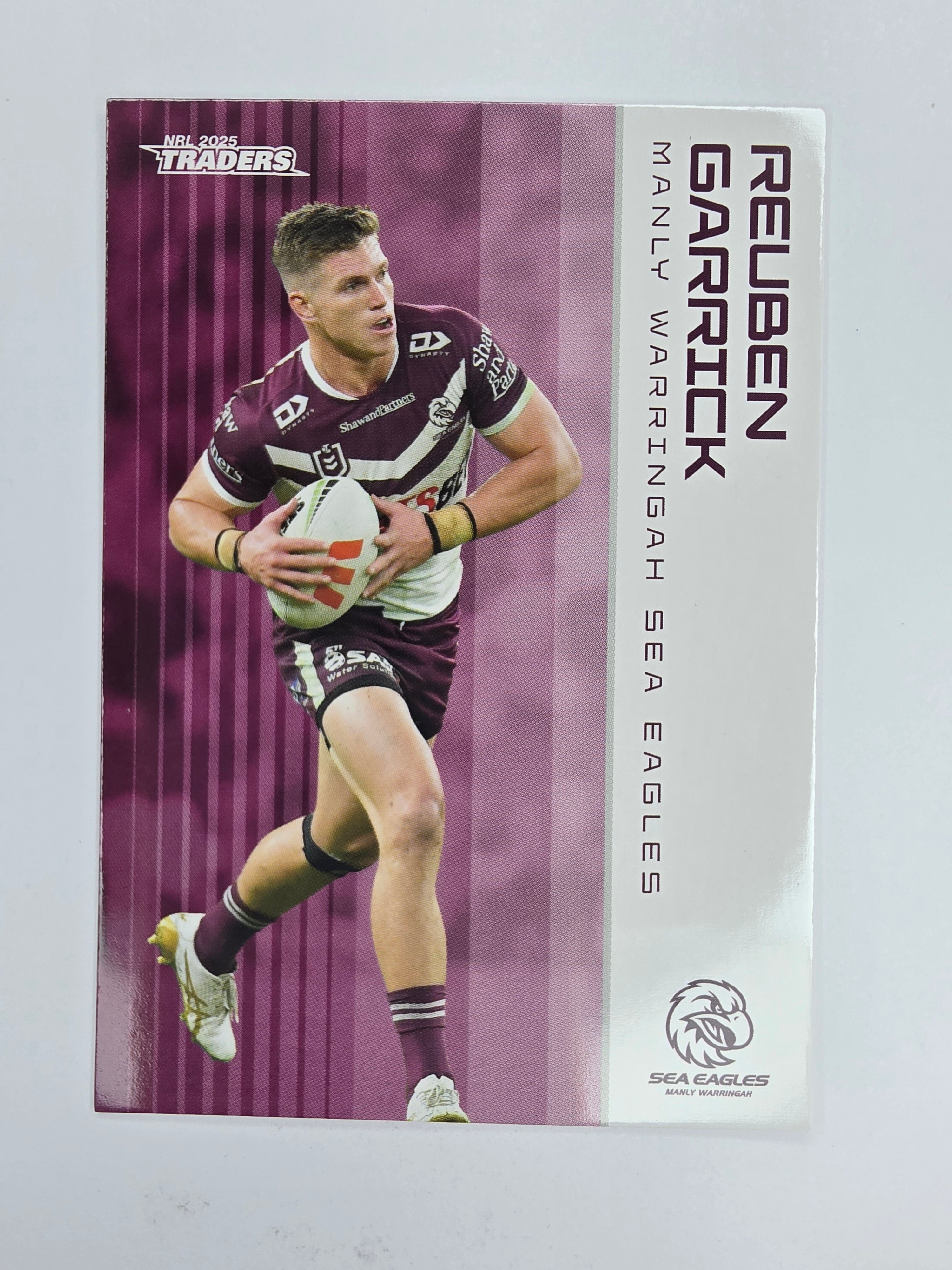 NRL 2025 Traders Base Card #058 Reuben Garrick Manly Warringah Sea Eagles