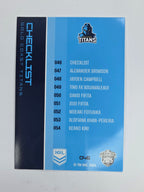 NRL 2025 Traders Base Card #046 Titans Checklist Gold Coast Titans