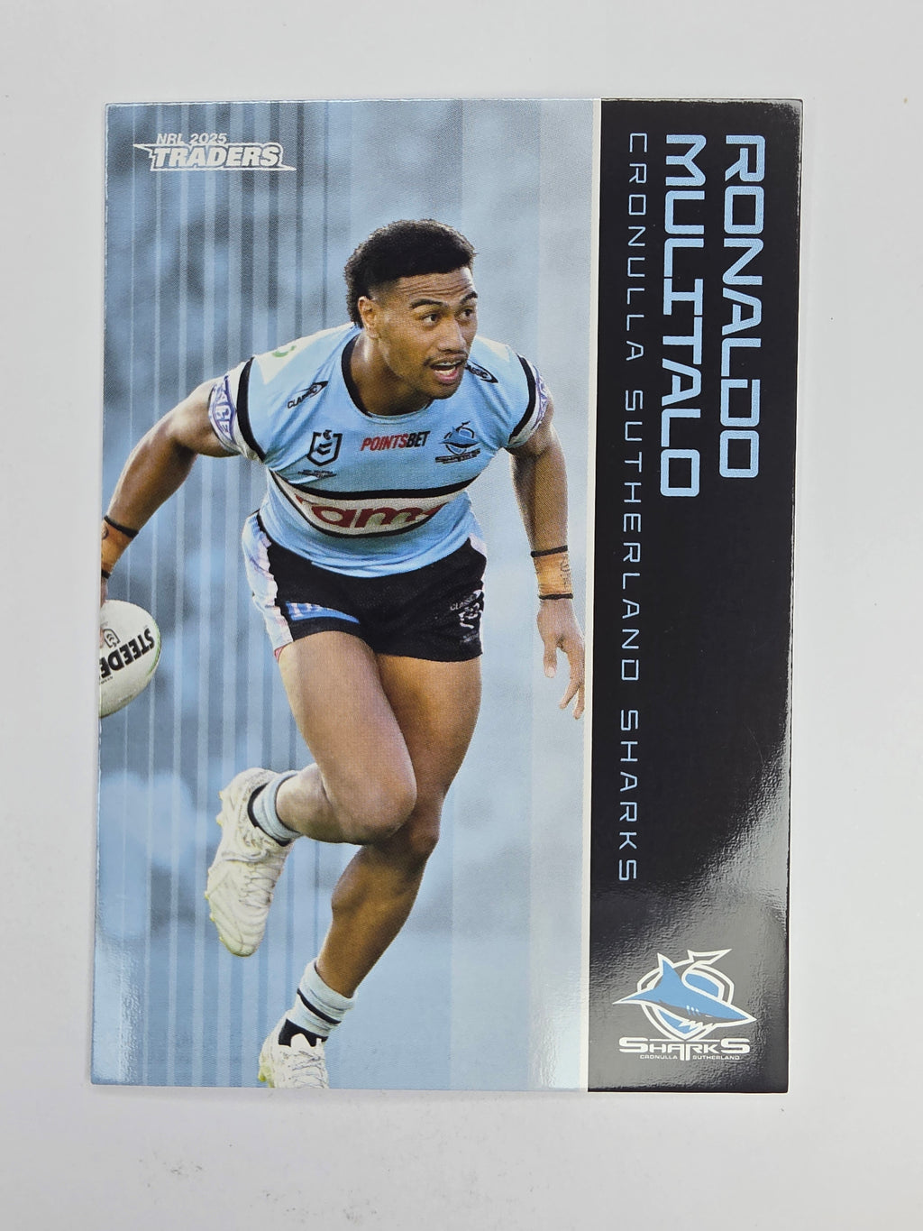 NRL 2025 Traders Base Card #034 Ronaldo Mulitalo Cronulla Sutherland Sharks