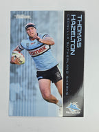 NRL 2025 Traders Base Card #030 Thomas Hazelton Cronulla Sutherland Sharks