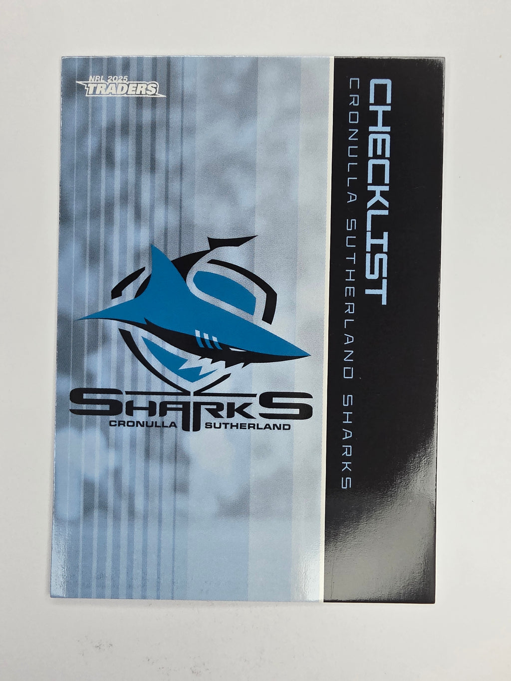 NRL 2025 Traders Base Card #028 Sharks Checklist Cronulla Sutherland Sharks