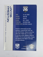 NRL 2025 Traders Base Card #026 Jacob Preston Canterbury Bankstown Bulldogs