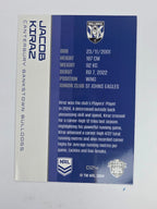 NRL 2025 Traders Base Card #024 Jacob Kiraz Canterbury Bankstown Bulldogs