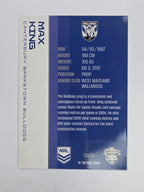 NRL 2025 Traders Base Card #023 Max King Canterbury Bankstown Bulldogs