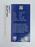 NRL 2025 Traders Base Card #020 Matt Burton Canterbury Bankstown Bulldogs