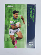NRL 2025 Traders Base Card #016 Matthew Timoko Canberra Raiders