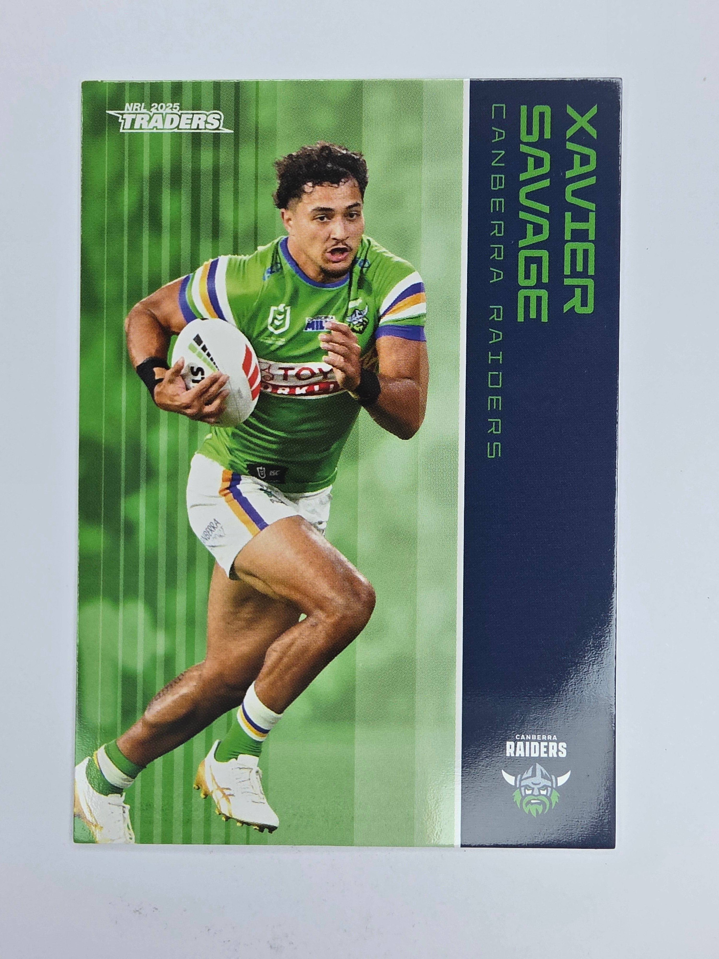 NRL 2025 Traders Base Card #012 Xavier Savage Canberra Raiders