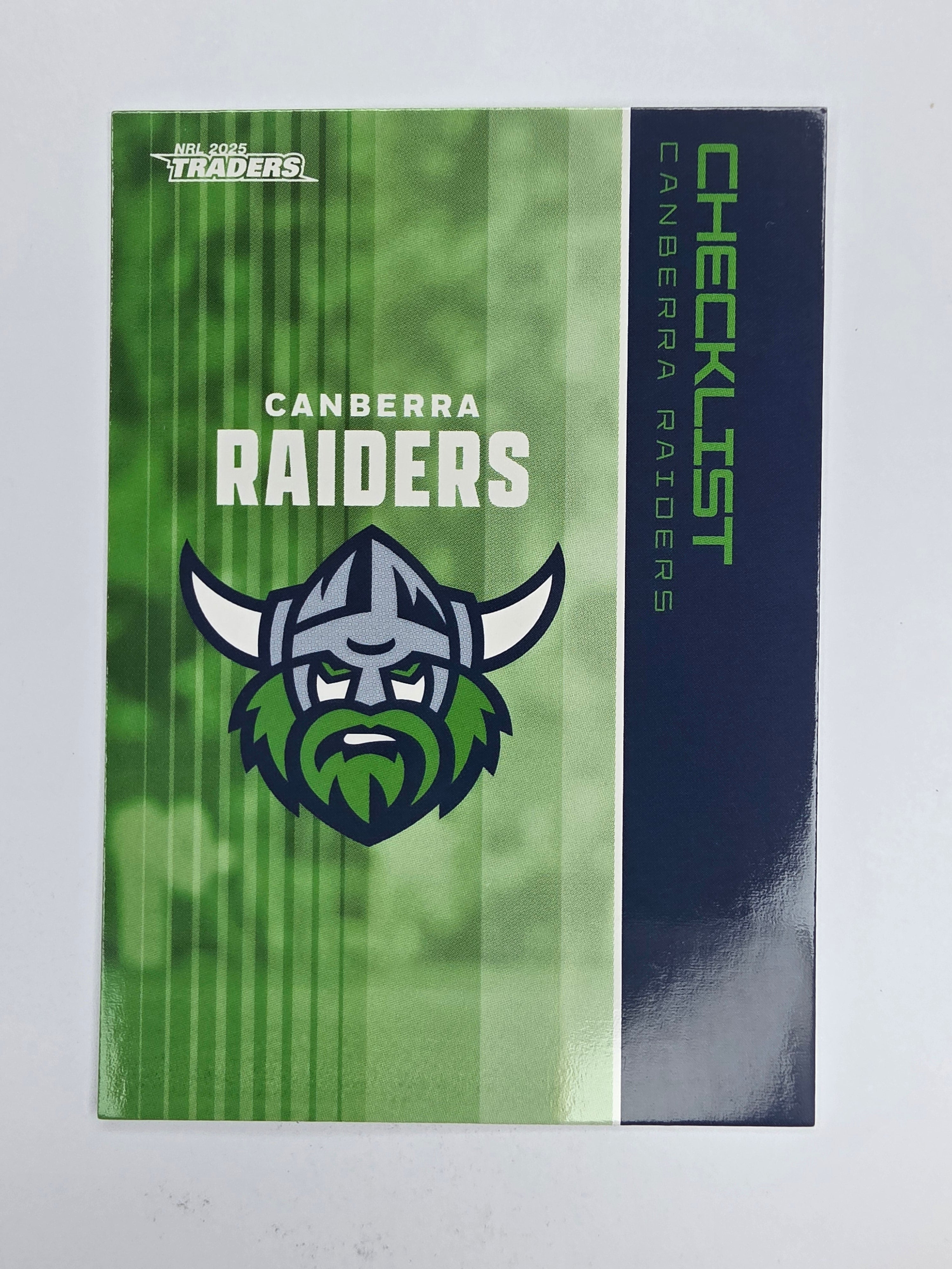 NRL 2025 Traders Base Card #010 Raiders Checklist Canberra Raiders