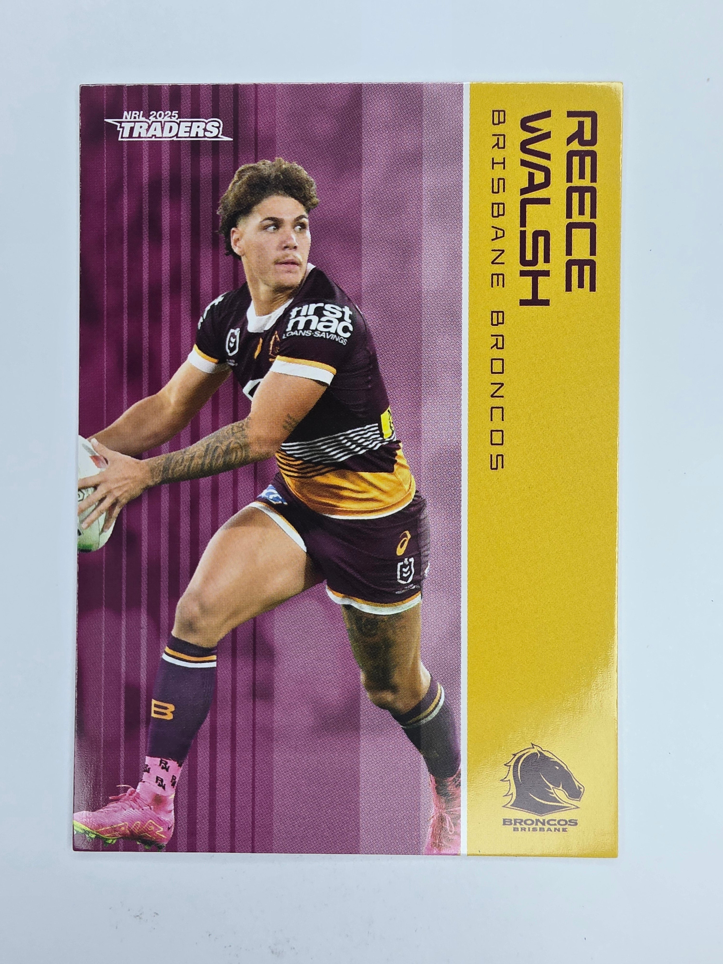 NRL 2025 Traders Base Card #009 Reece Walsh Brisbane Broncos