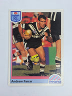 NRL 1992 Regina Base Card #1 Andrew Farrar Western Suburbs Magpies