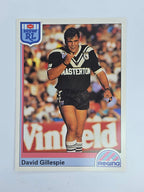 NRL 1992 Regina Base Card #2 David Gillespie Western Suburbs Magpies