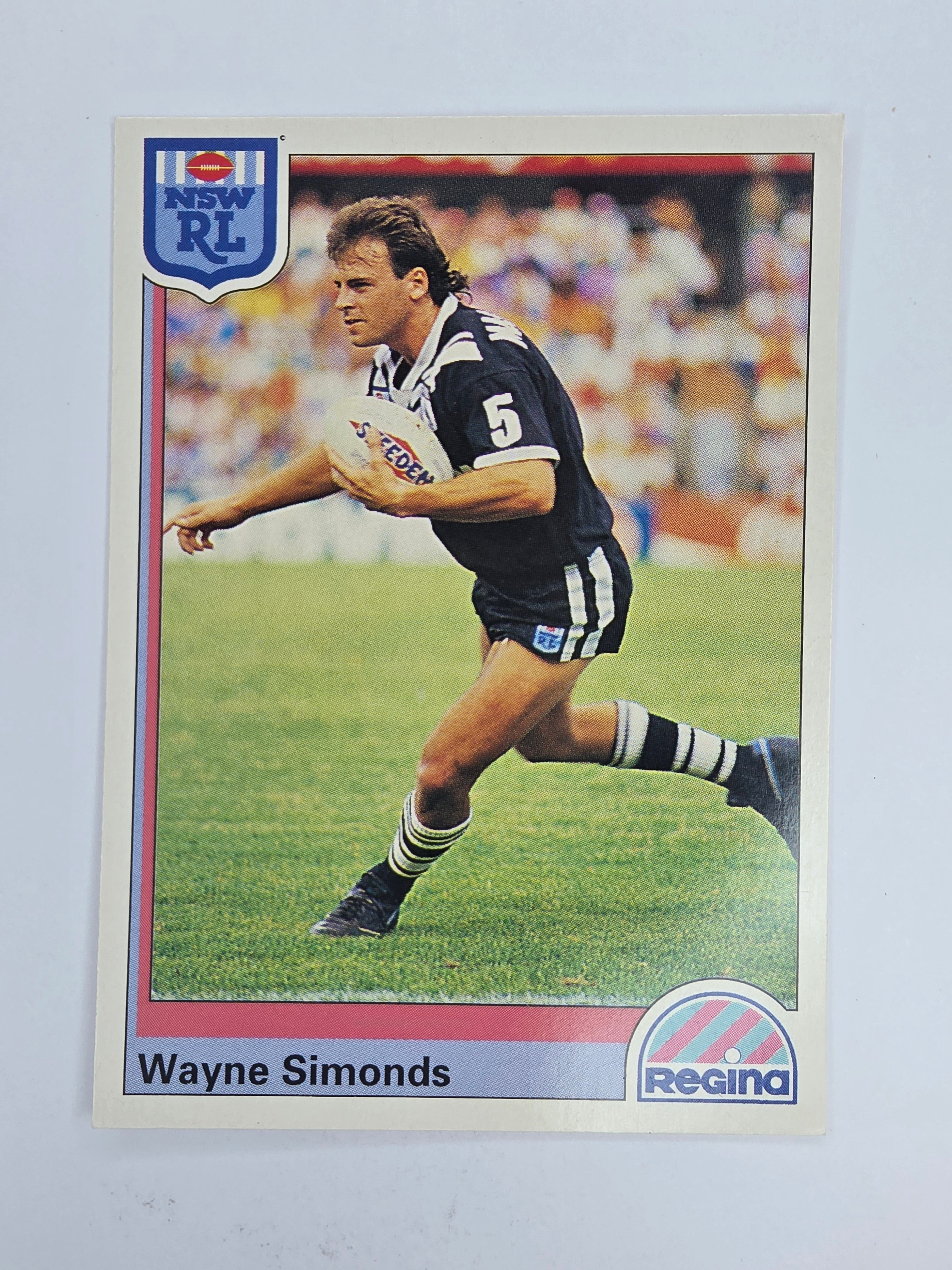 NRL 1992 Regina Base Card #8 Wayne Simonds Western Suburbs Magpies