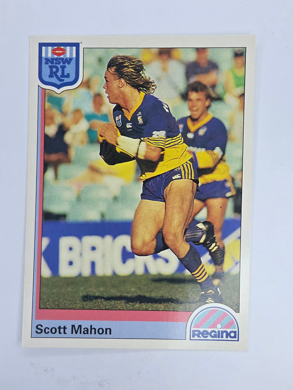 NRL 1992 Regina Base Card #52 Scott Mahon Parramatta Eels *damaged*