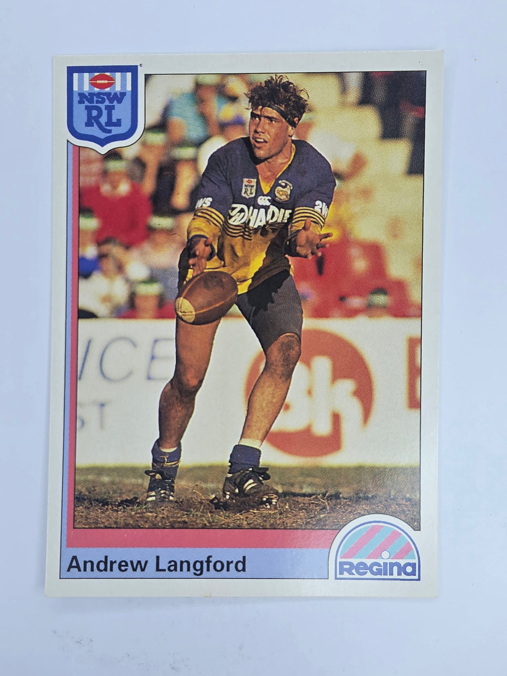 NRL 1992 Regina Base Card #71 Andrew Langford Parramatta *error card*