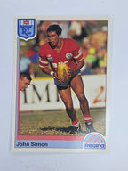NRL 1992 Regina Base Card #95 John Simon Illawarra Steelers