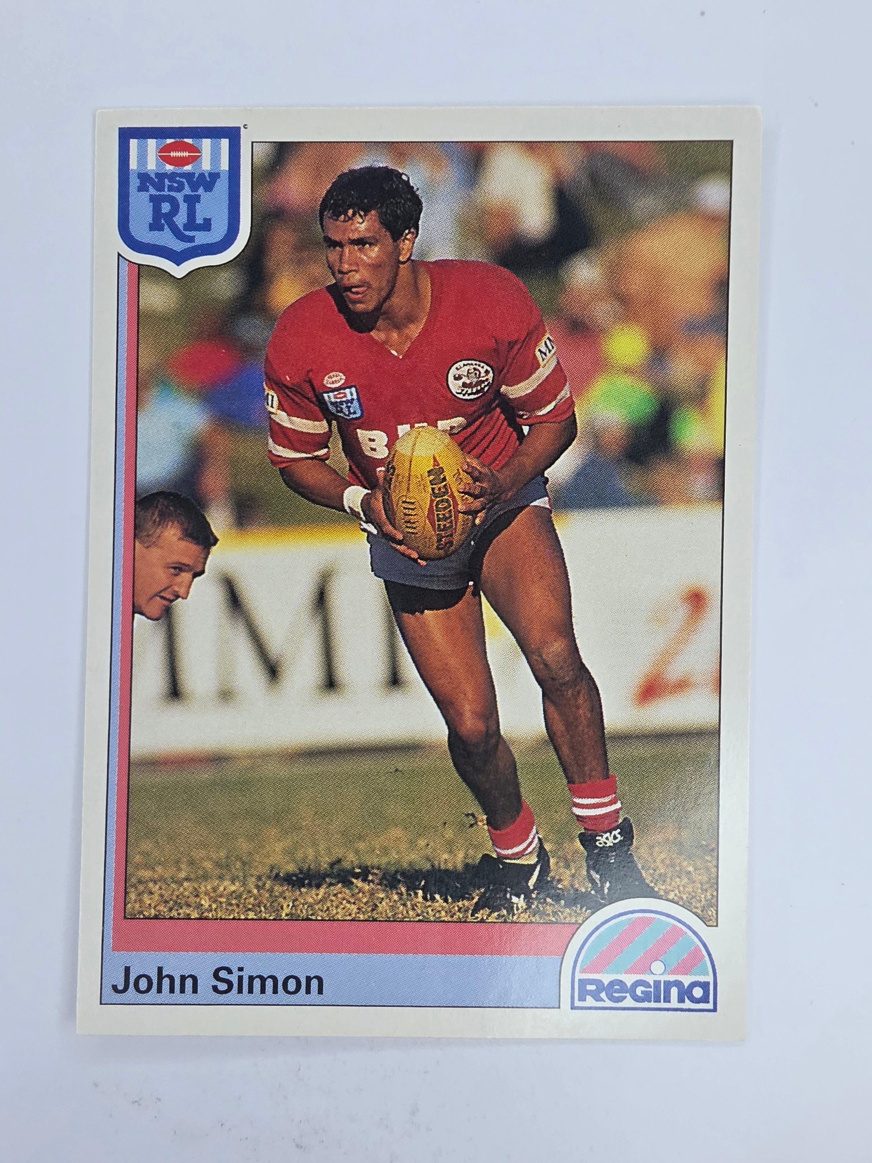 NRL 1992 Regina Base Card #95 John Simon Illawarra Steelers