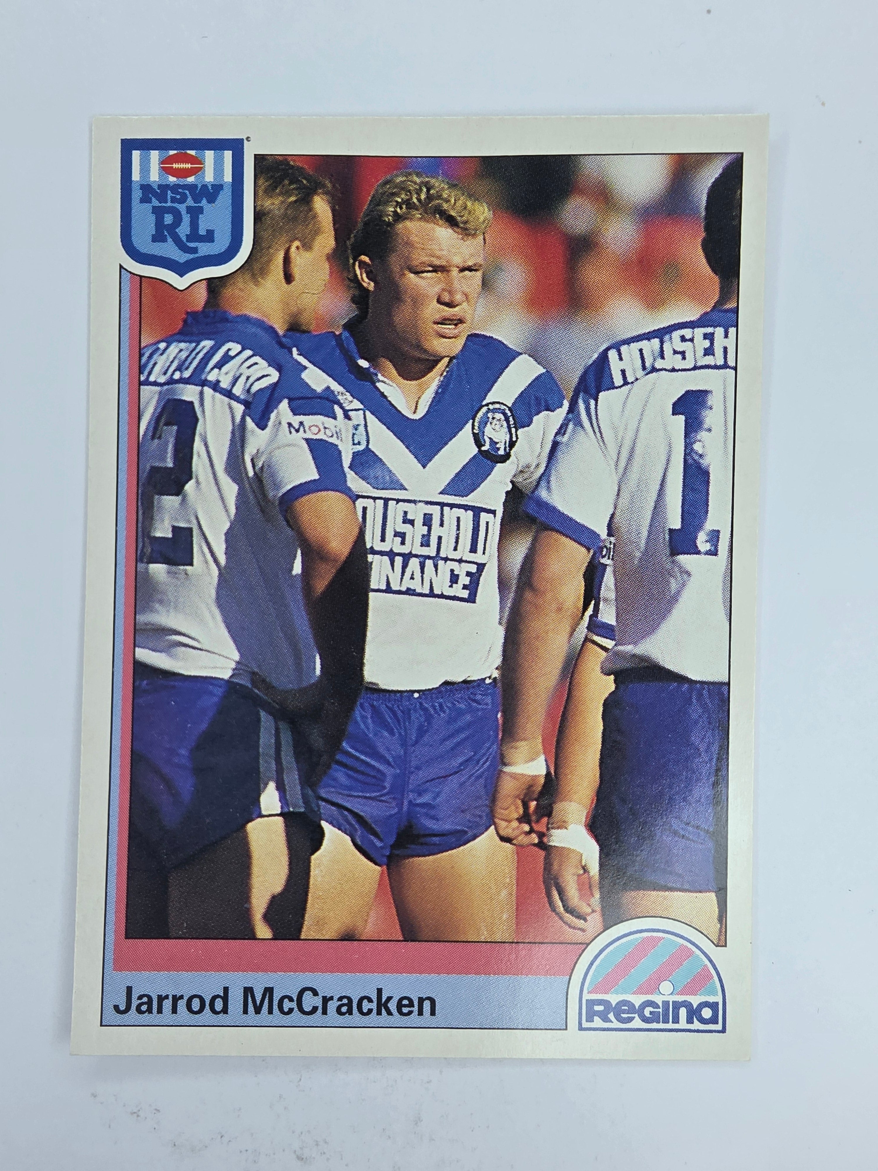 NRL 1992 Regina Base Card #134 Jarrod McCracken Canterbury Bankstown Bulldogs