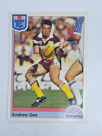 NRL 1992 Regina Base Card #154 Andrew Gee Brisbane Broncos