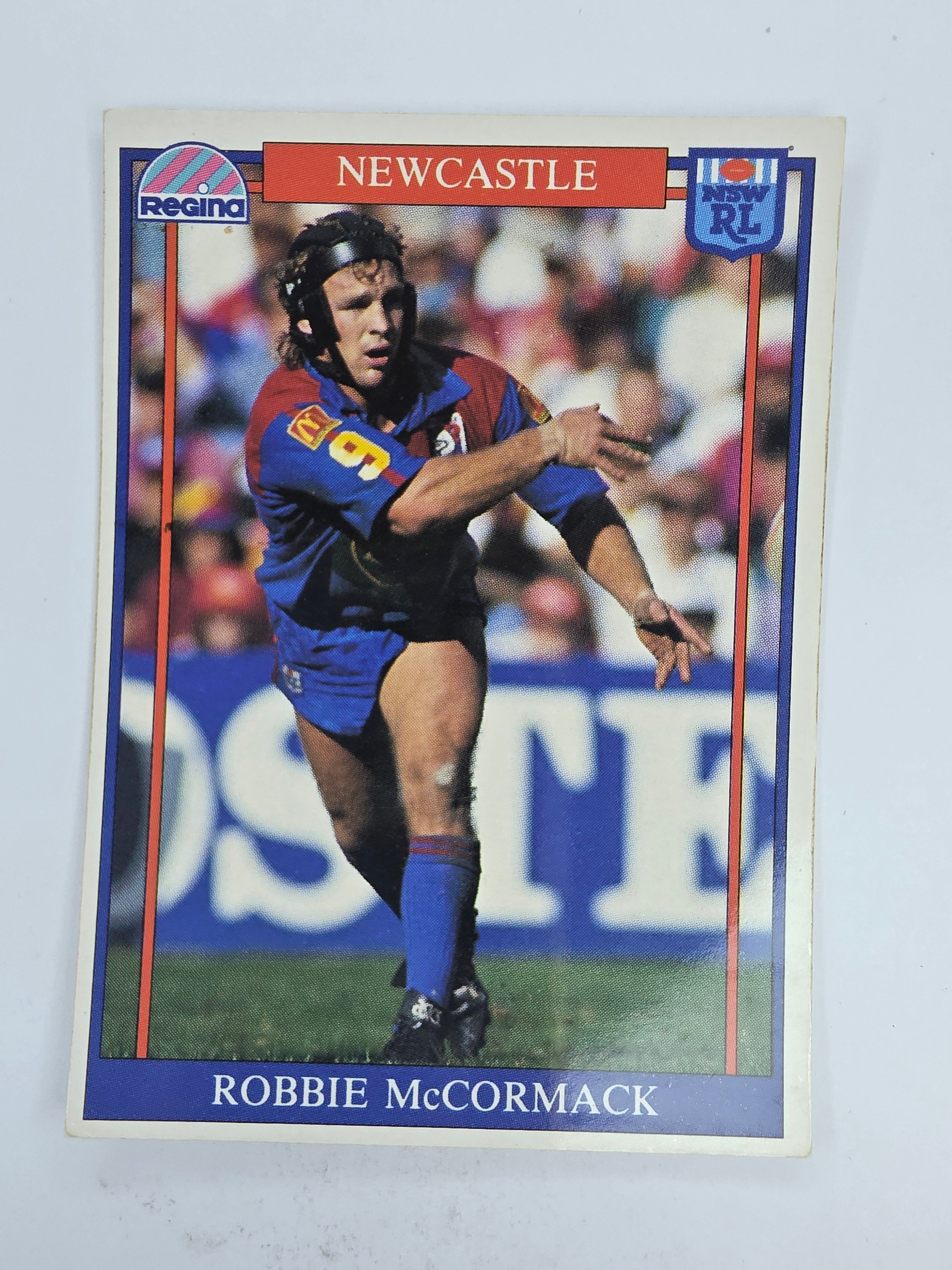 NRL 1993 Regina Base Card #5 Robbie McCormack Newcastle Knights