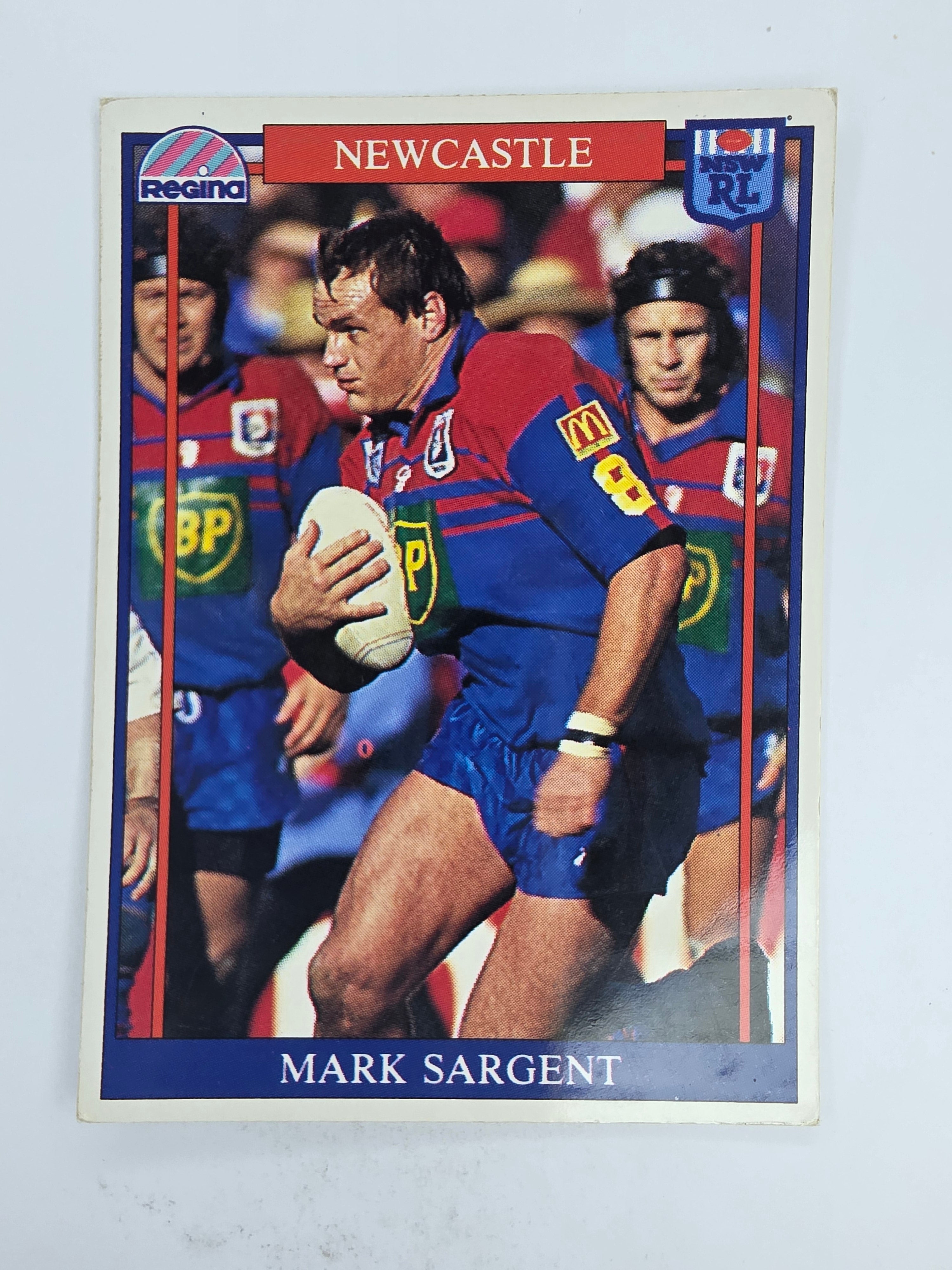 NRL 1993 Regina Base Card #9 Mark Sargent Newcastle Knights