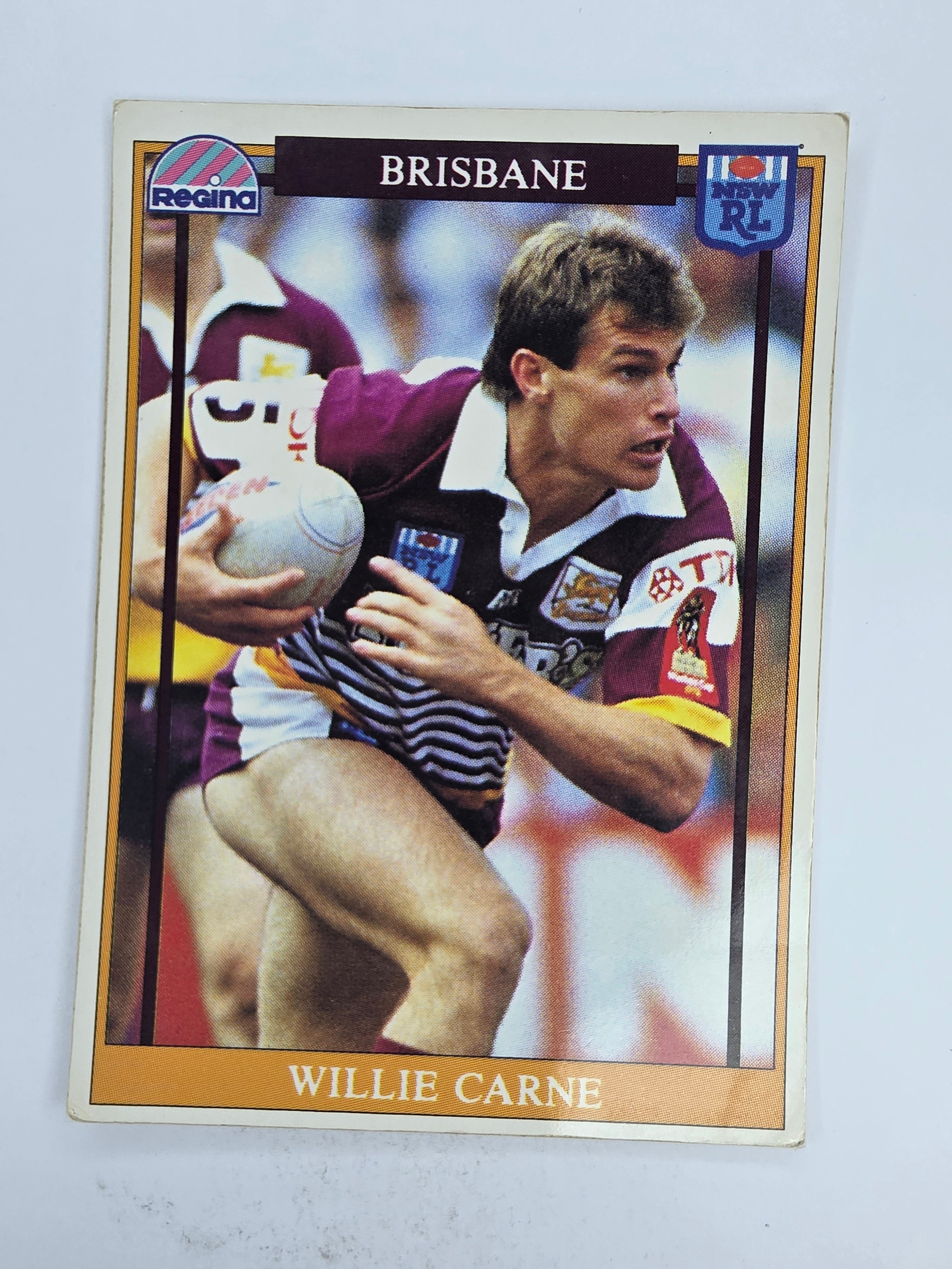 NRL 1993 Regina Base Card #22 Willie Carne Brisbane Broncos