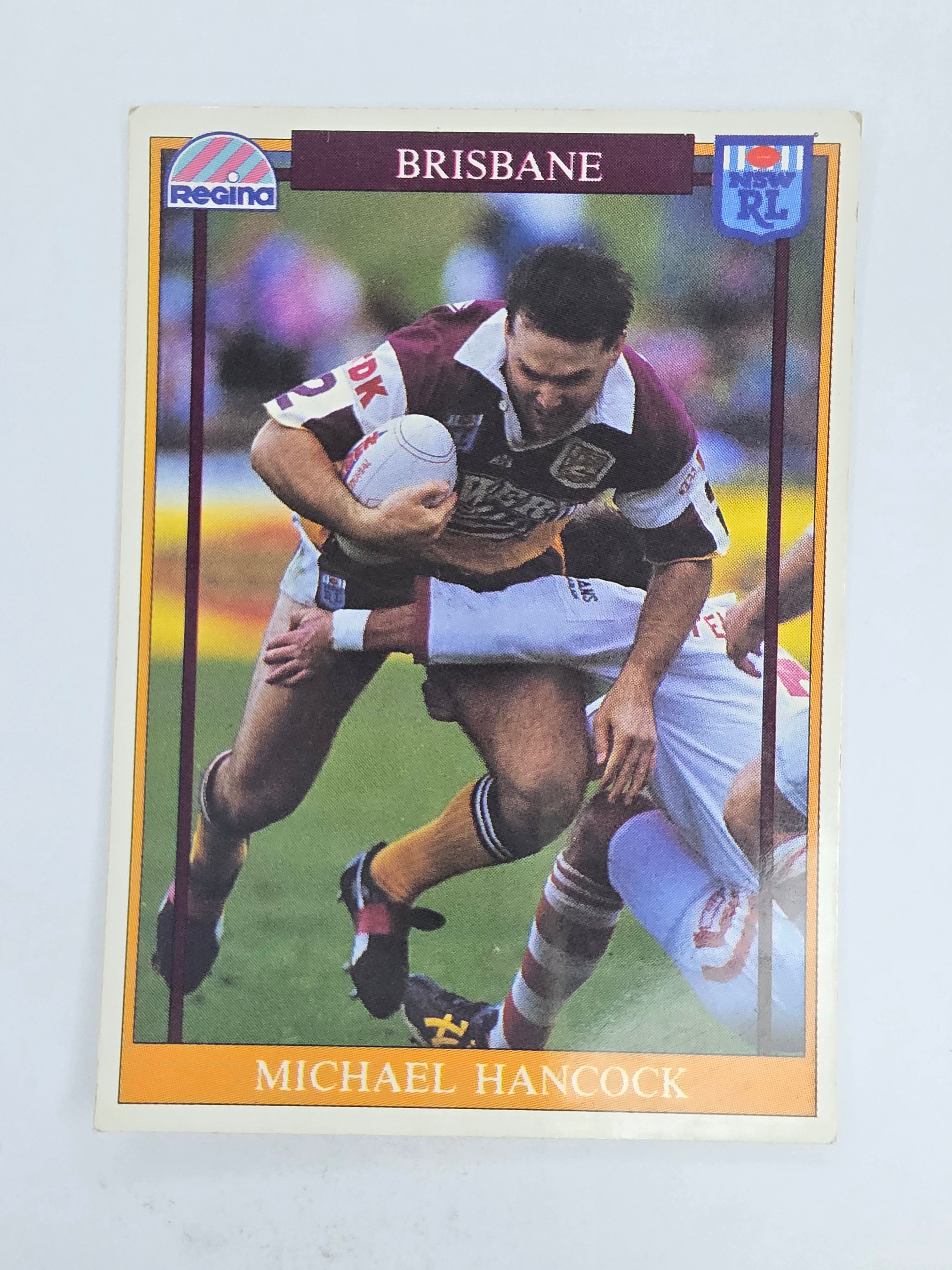 NRL 1993 Regina Base Card #24 Michael Hancock Brisbane Broncos