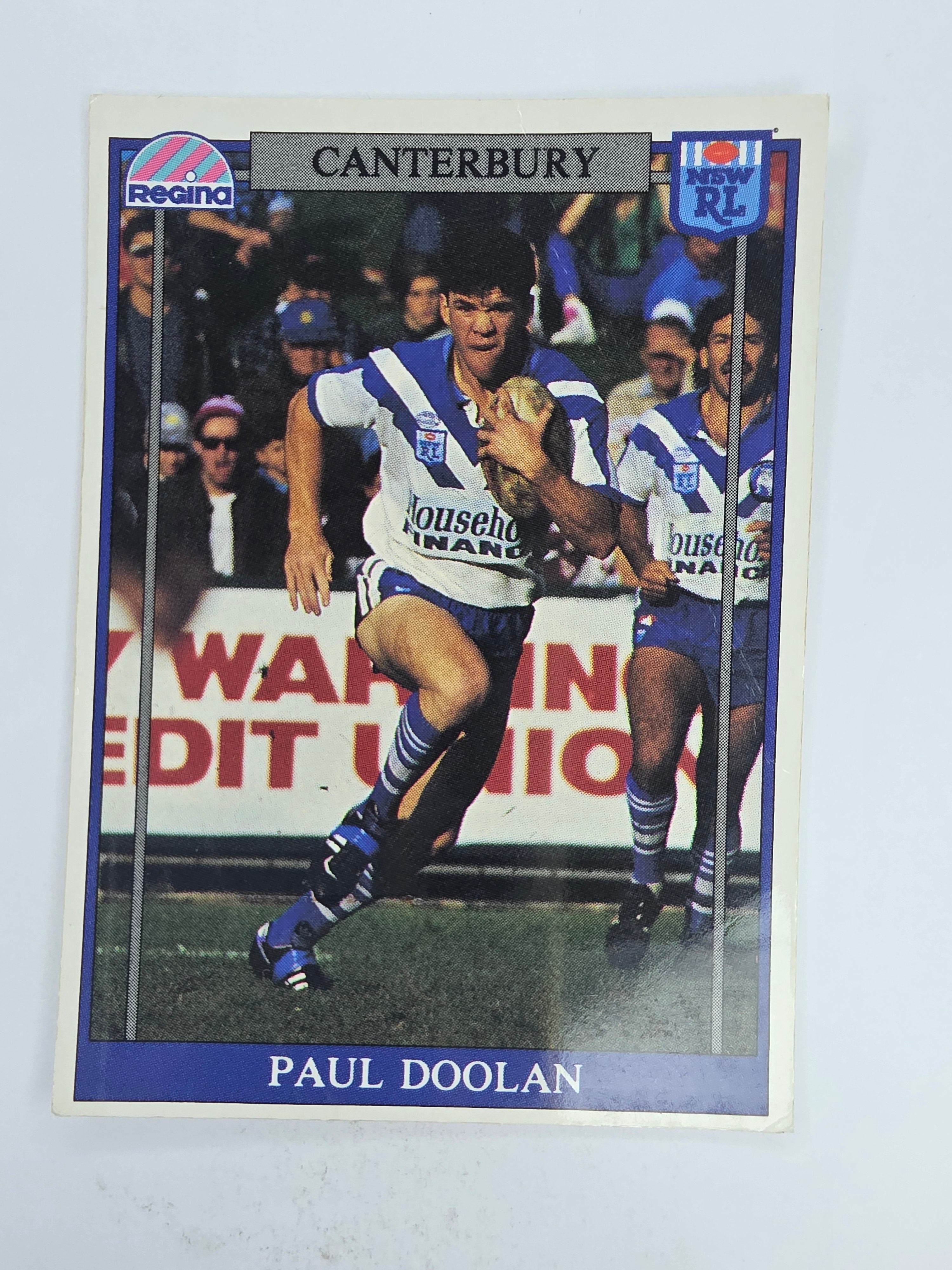 NRL 1993 Regina Base Card #62 Paul Doolan Canterbury Bankstown Bulldogs