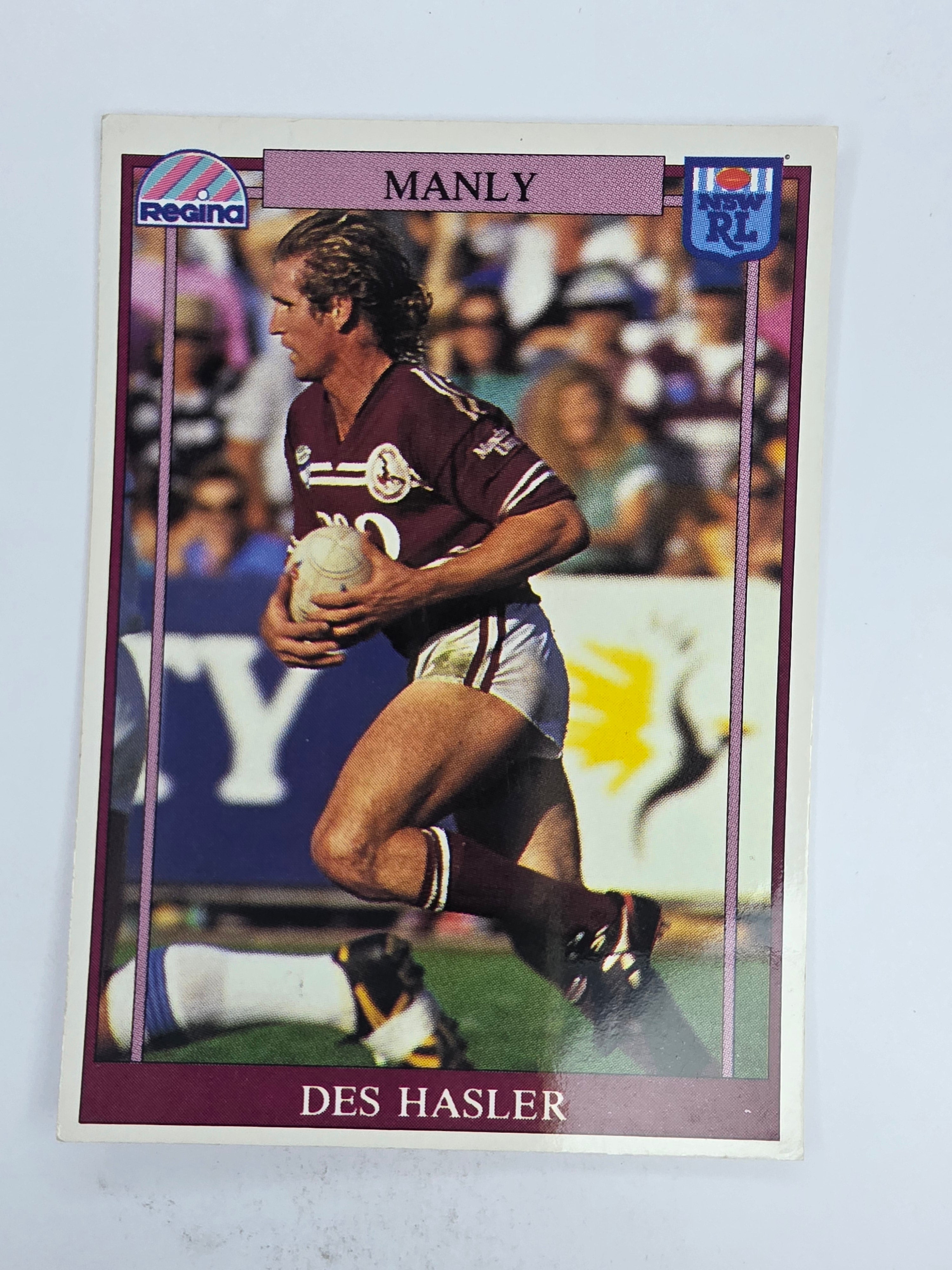 NRL 1993 Regina Base Card #77 Des Hasler Manly Warringah Sea Eagles