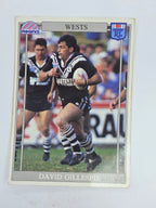 NRL 1993 Regina Base Card #100 David Gillespie Western Suburbs Magpies