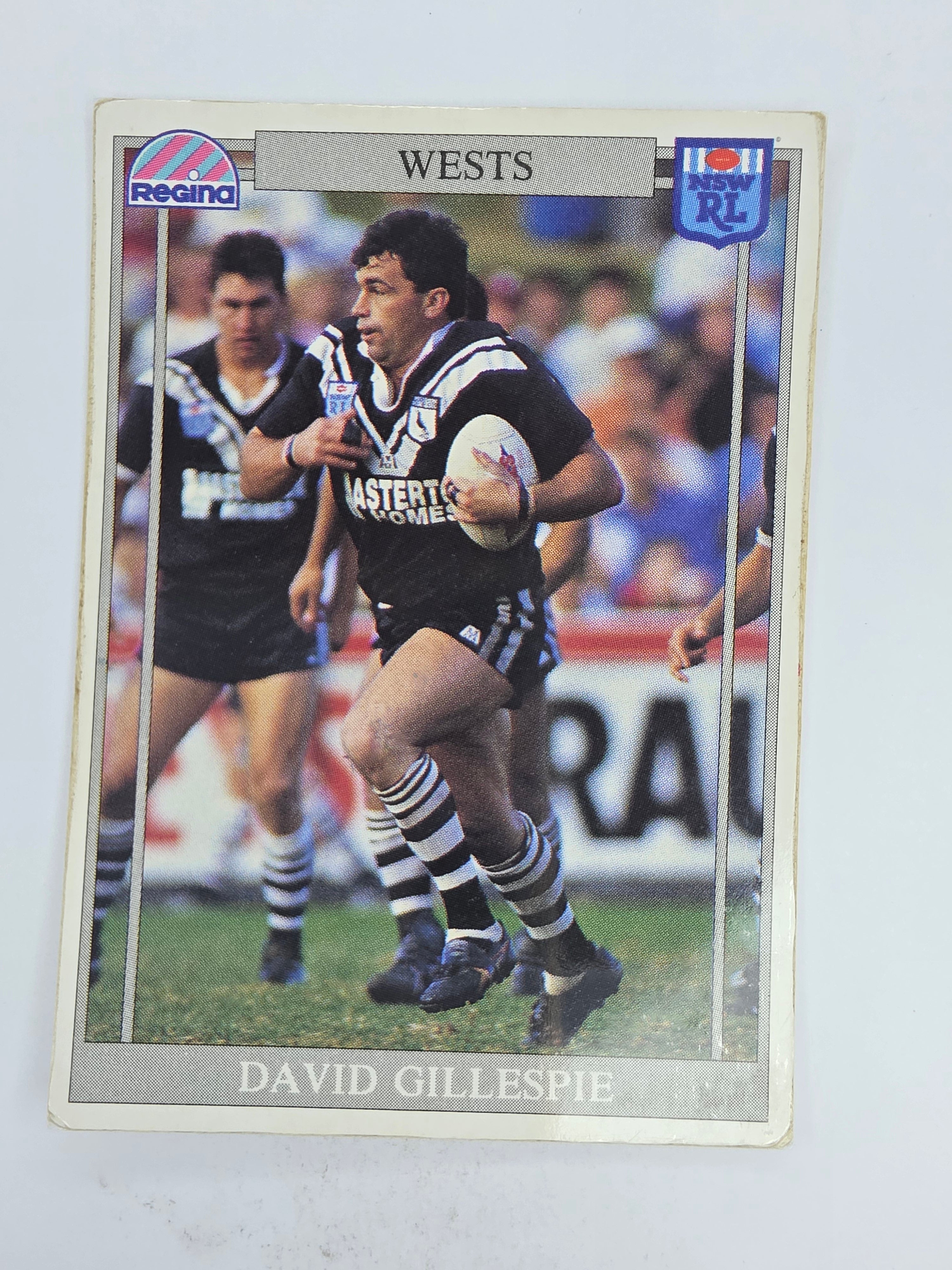 NRL 1993 Regina Base Card #100 David Gillespie Western Suburbs Magpies